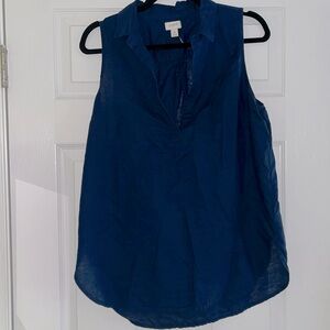 J Crew medium blue sleeveless top